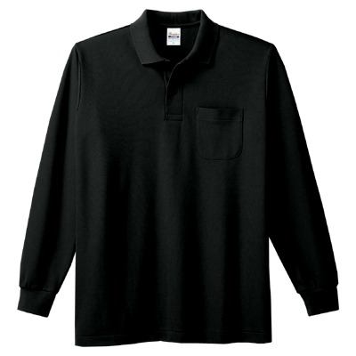 LOHEN 黒 長袖ポロシャツ 2022 プレスプリングコレクション Printstar 5.8oz 長袖ポロシャツ（ポケット付） | オリジナル
